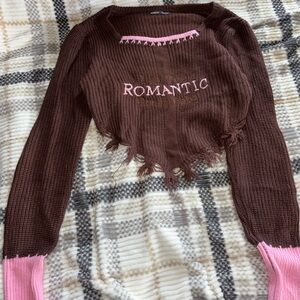 SHEIN Textured Brown Knit Sweater